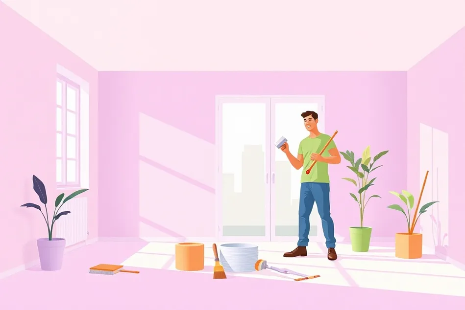 Intérieur rénové après travaux de peinture à Amboise