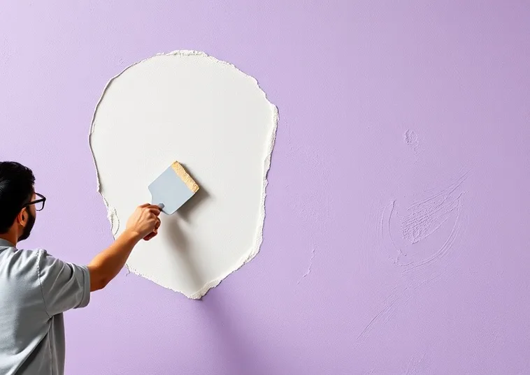 Application d'un enduit décoratif à la lisseuse sur un mur